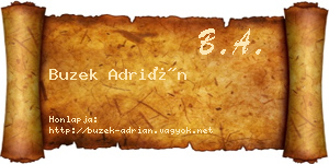 Buzek Adrián névjegykártya